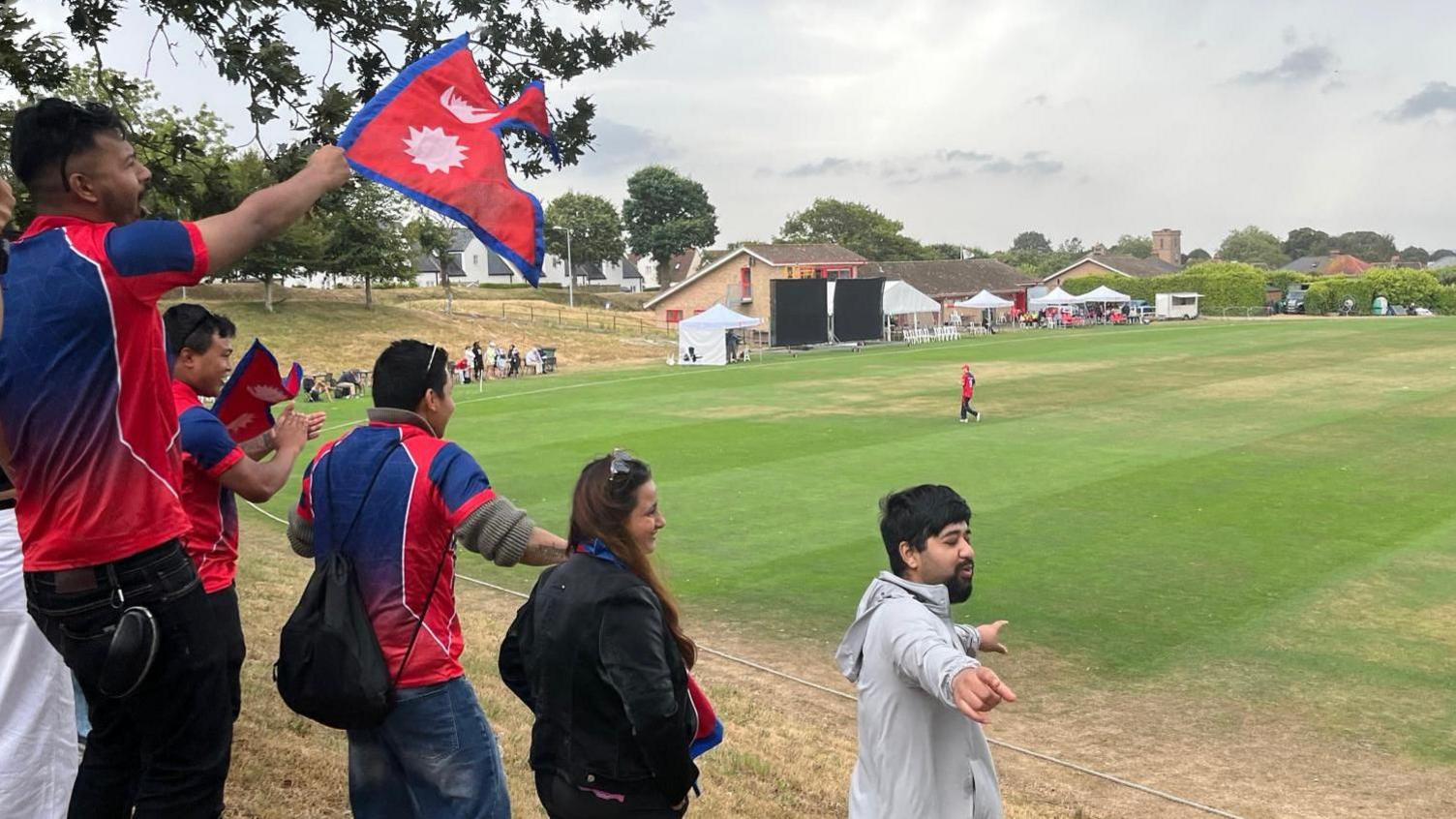 Nepal fans at Grainville for Jersey v Nepal