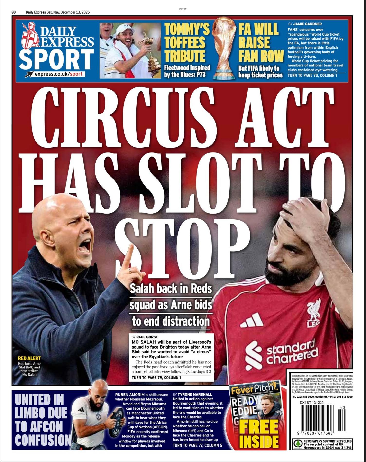 Daily Express back page