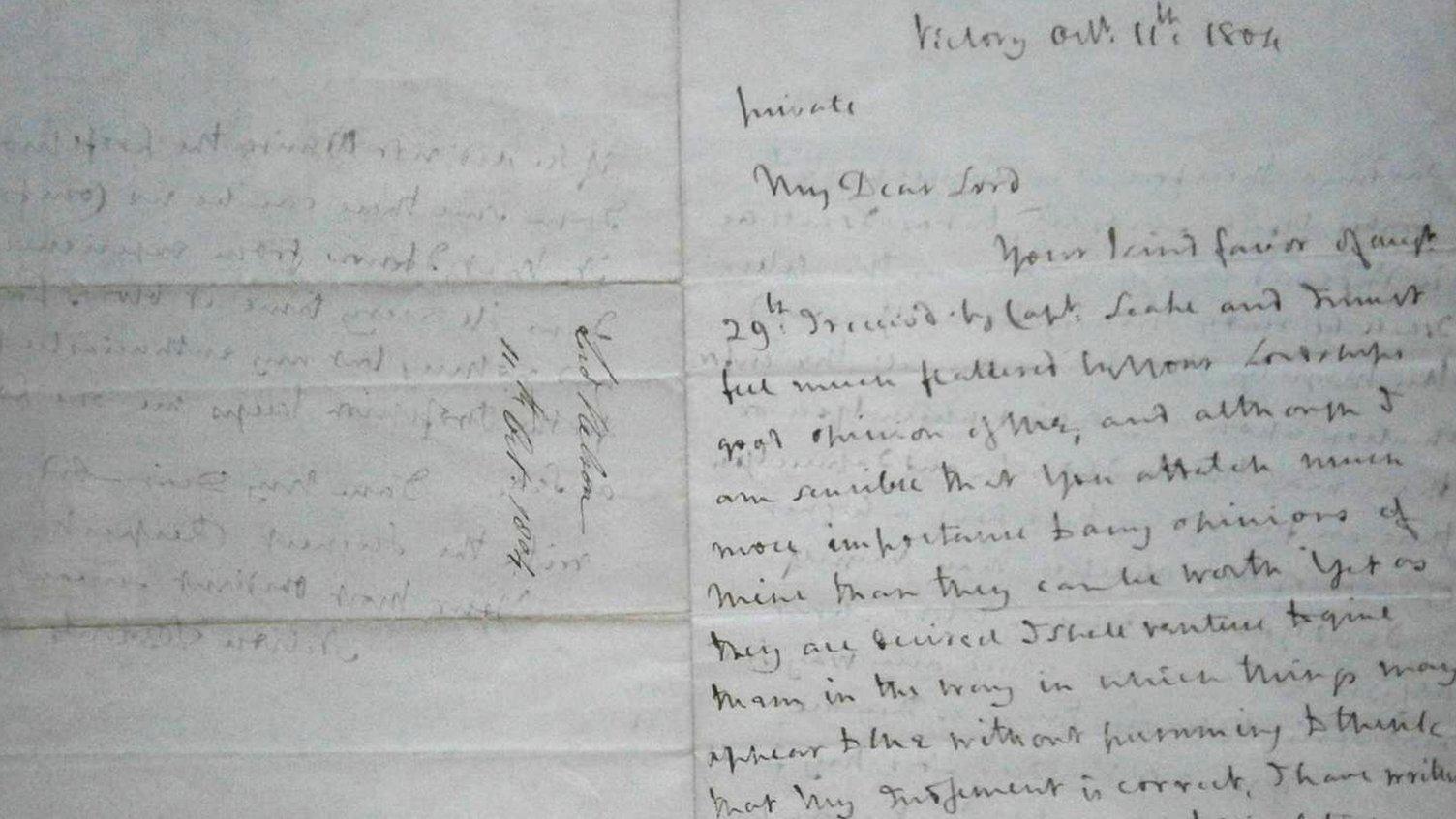 Letter from Nelson to Lord Camden