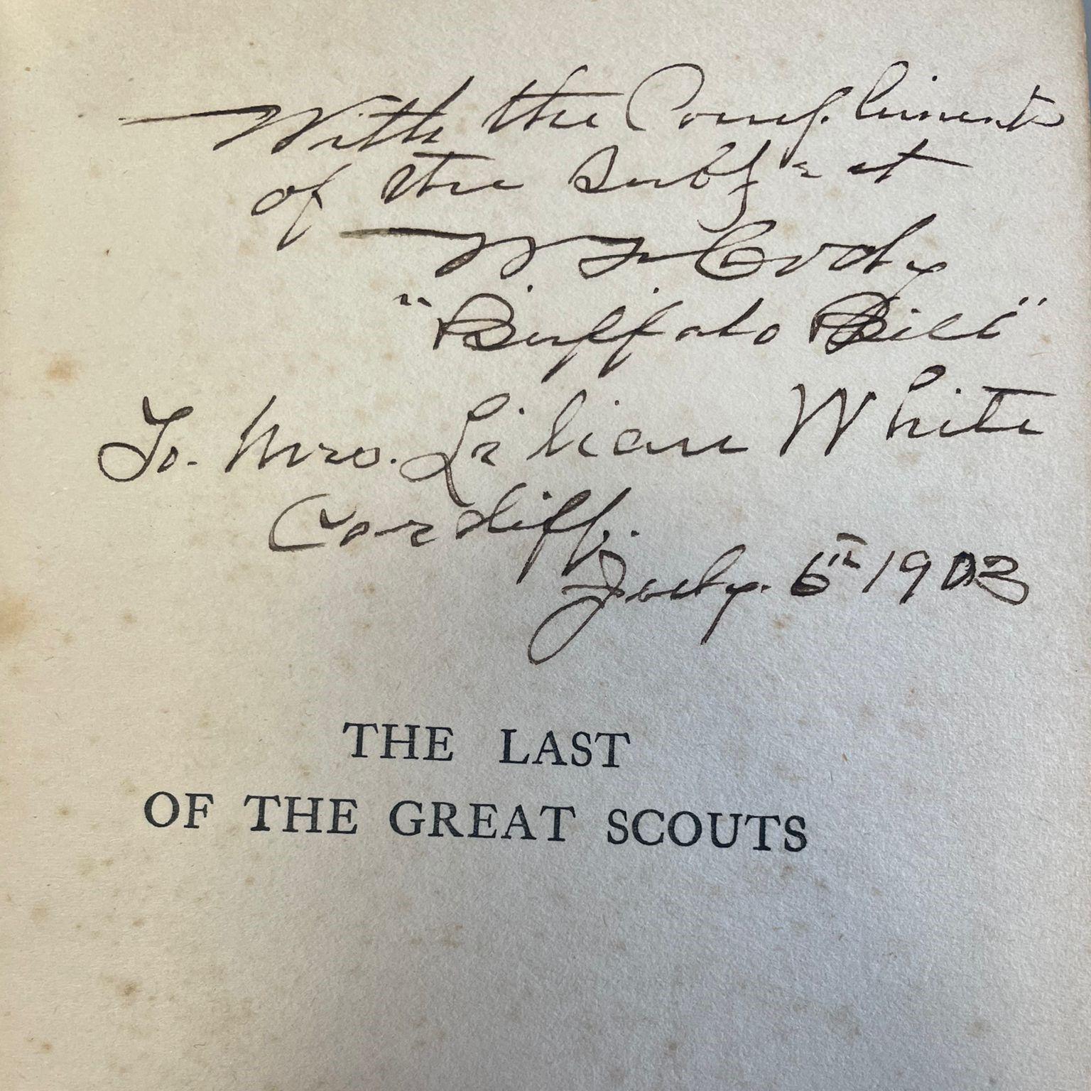 A signed dedication to Lillian White