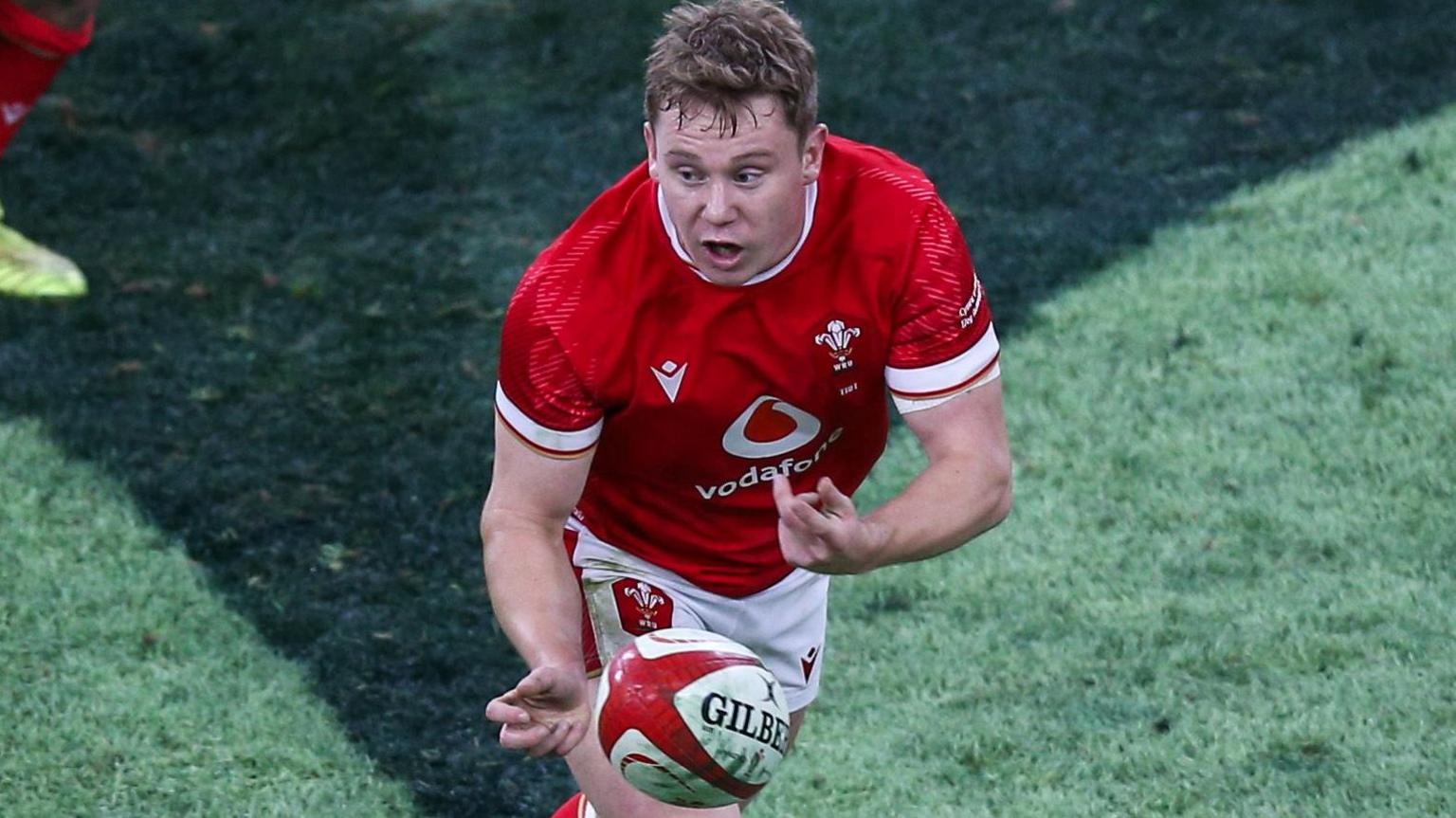 Sam Costelow, in action against Australia, has played 17 internationals for Wales