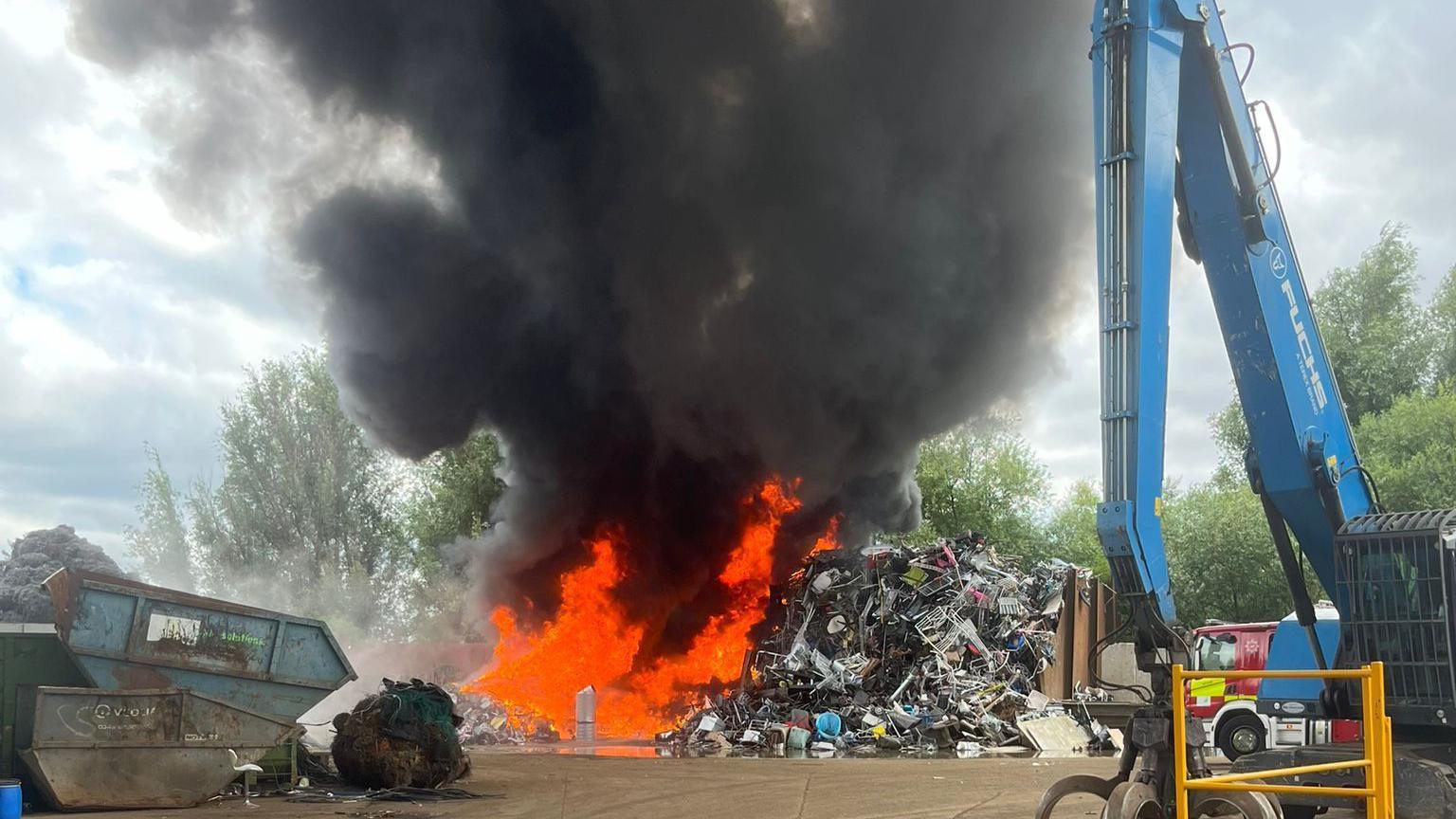 Fire at a recycling centre