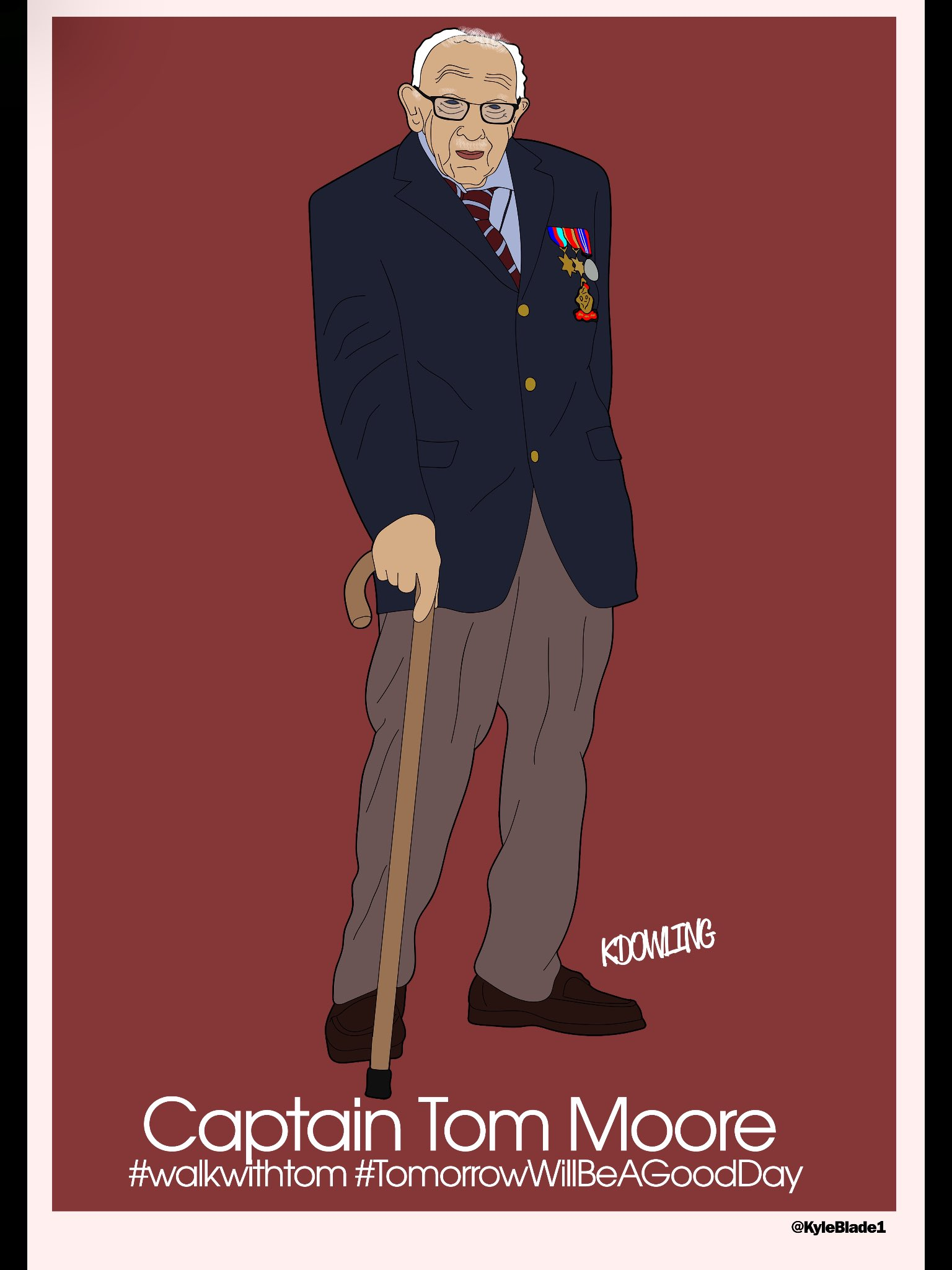 Kyle Dowling's graphic of Capt Tom Moore