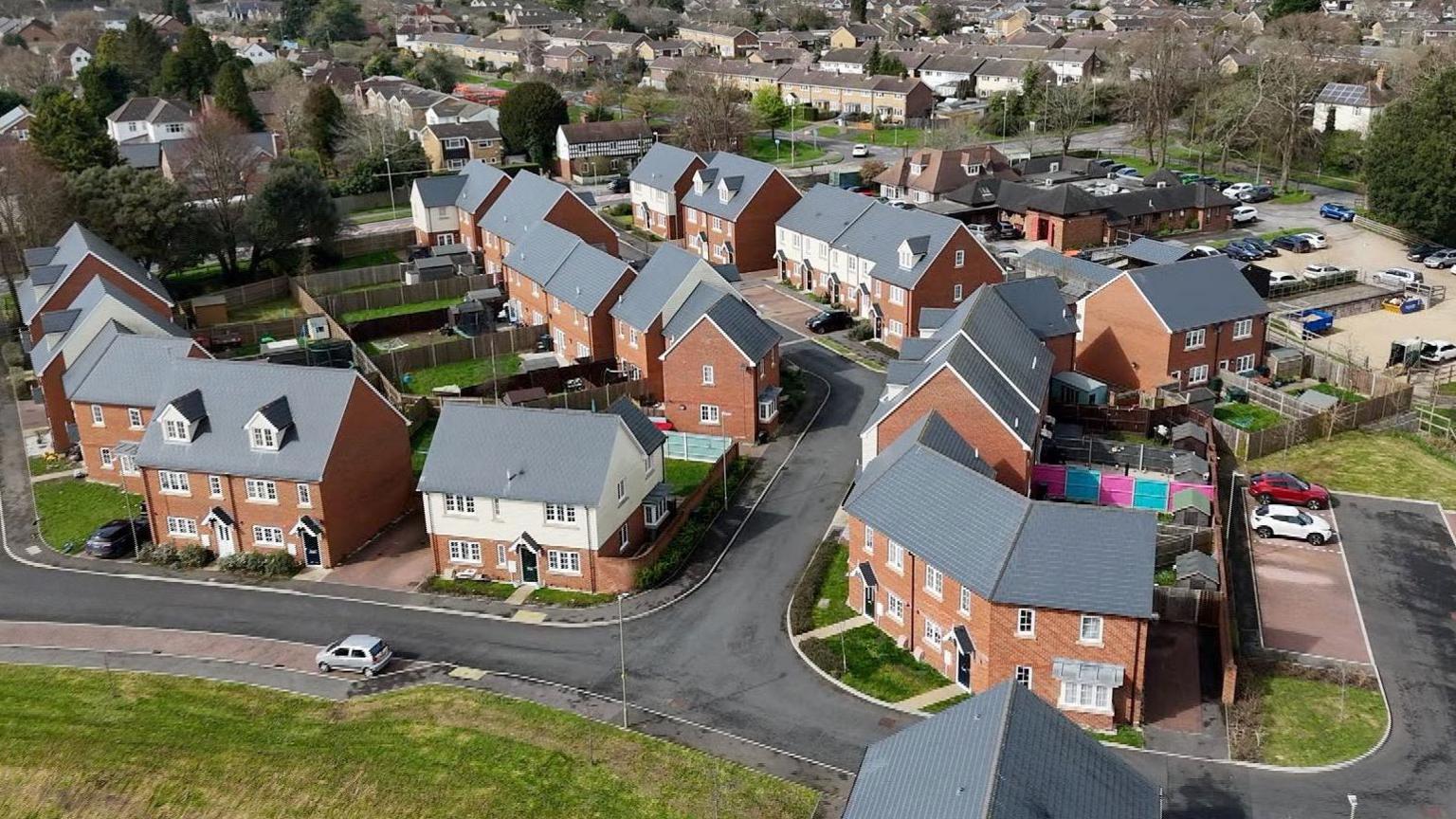 Aerial view of the Vivid housing development