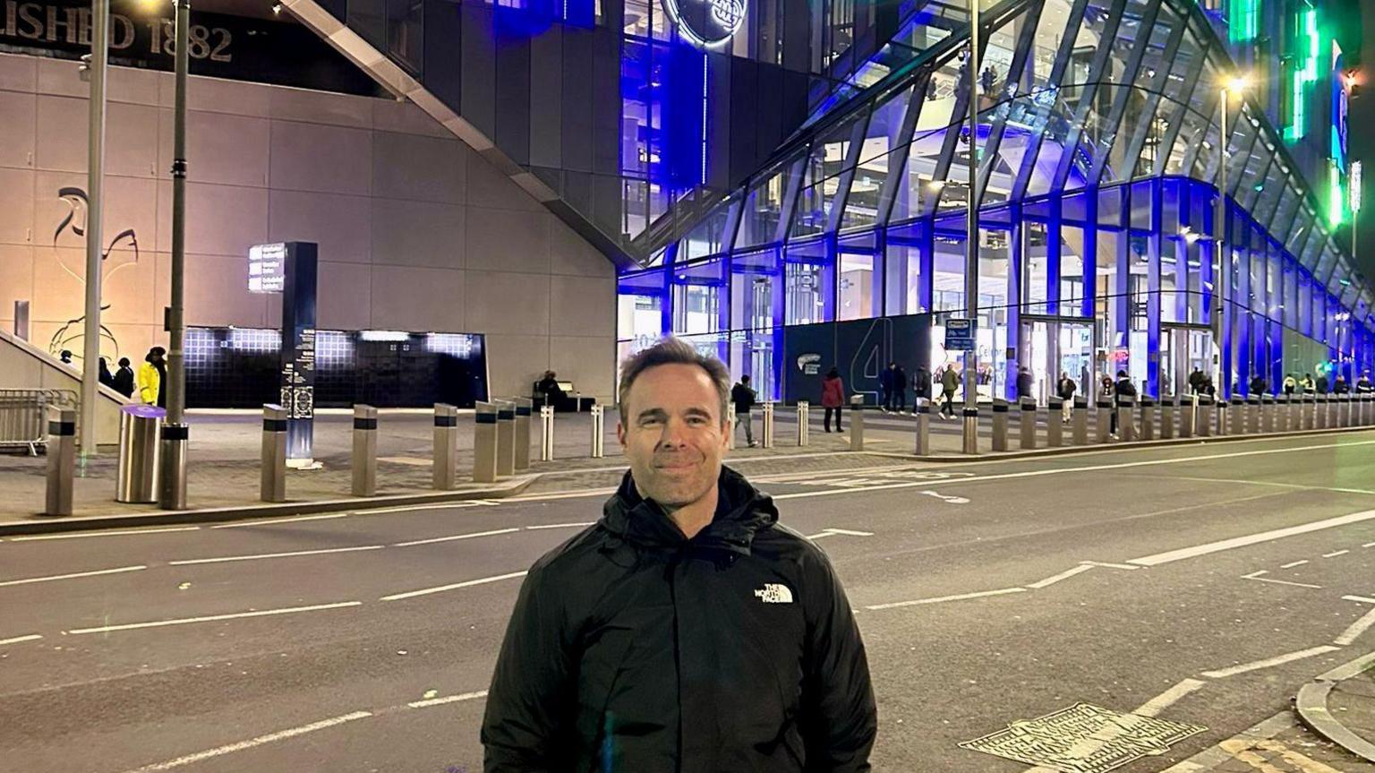 Andrew Smith outside the Tottenham Hotspur Stadium