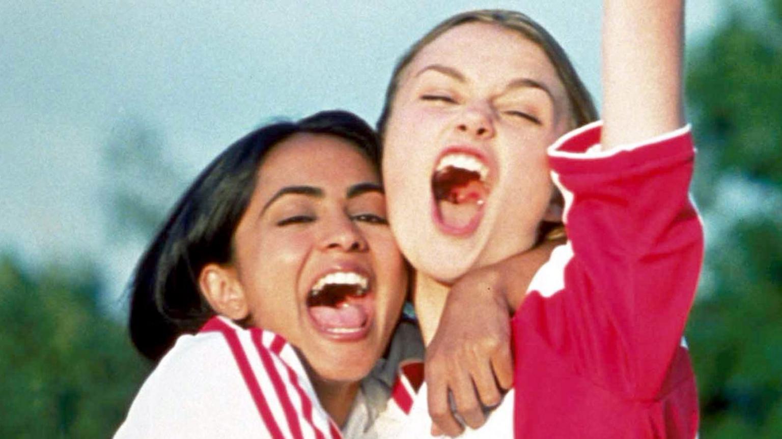 Parminder K. Nagra and Keira Knightley in an iconic scene from the 2002 movie