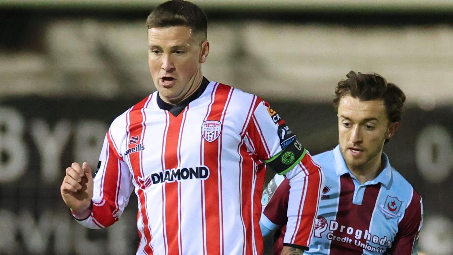 Derry City's Patrick McEleney in action against Darragh Markey of Drogheda United