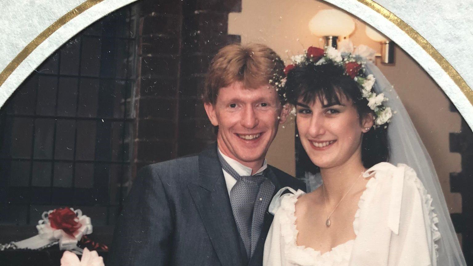 Perry and Heather Evans on their wedding day