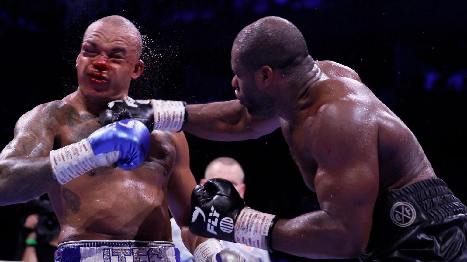 Daniel Dubois lands a punch on a bloodied Fabio Wardley