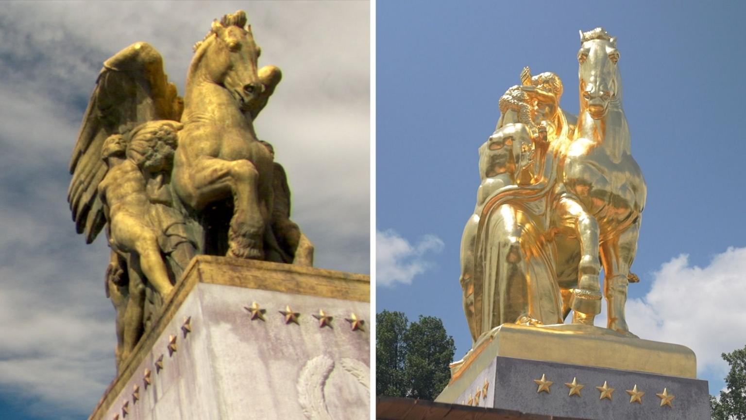 Worth $5m? Visitors react to renovated Washington horse statues