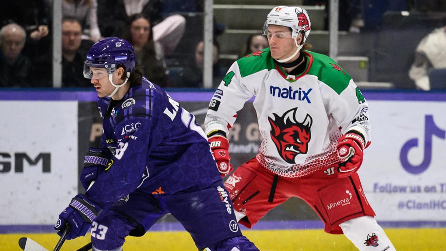 Cardiff Devils in action against Glasgow Clan