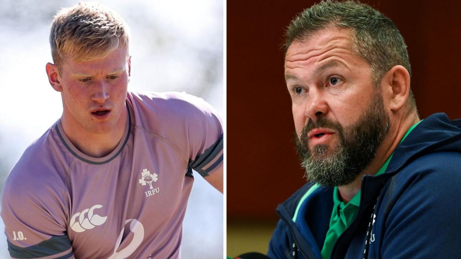 Jamie Osborne at training and Andy Farrell during his press conference