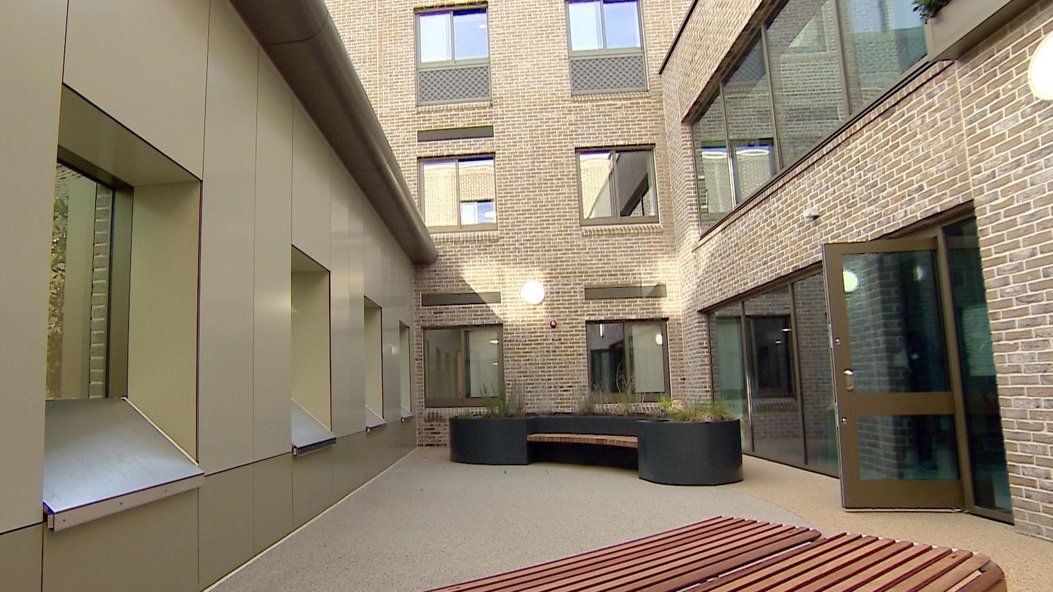 Image of an outdoor terrace at the new hospital