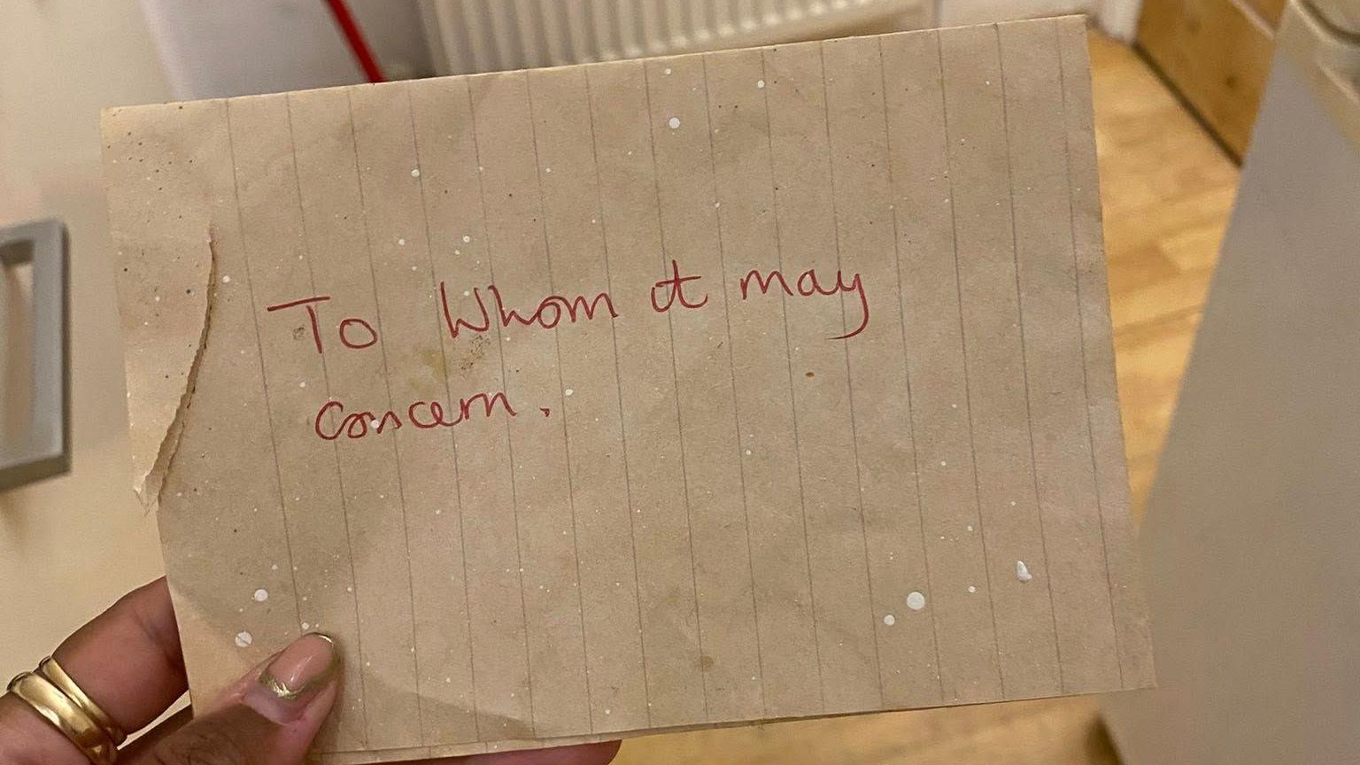 An old letter addressed "To Whom It May Concern"