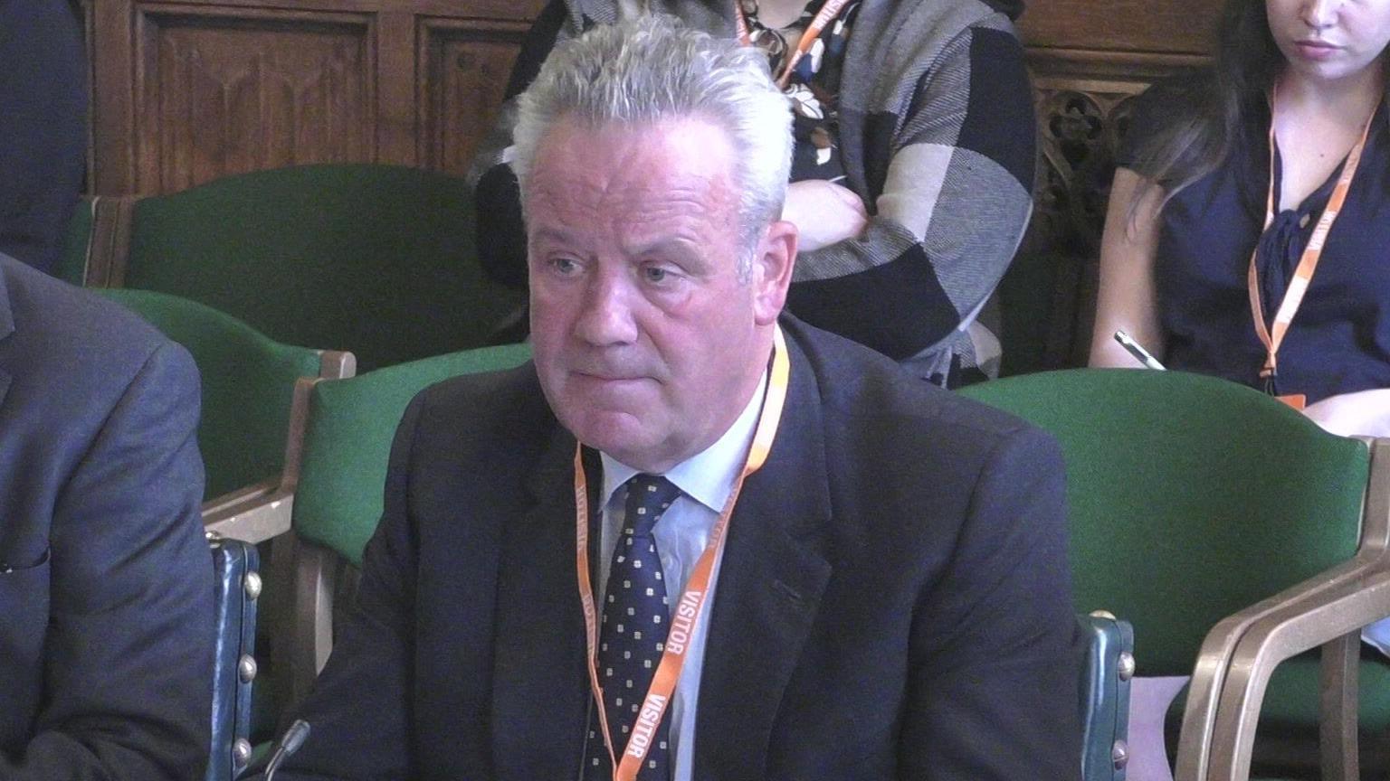 Thames Water boss Chris Weston speaks to MPs in a committee