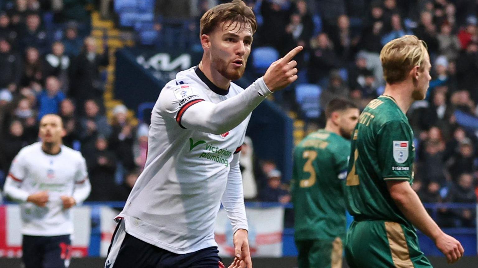 John McAtee scores for Bolton against Cambridge United