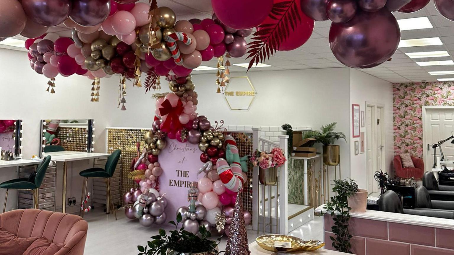 Balloon display inside the salon