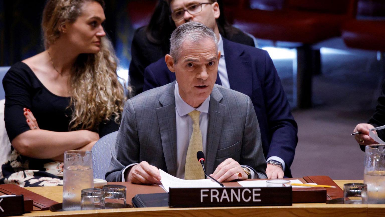 US walks out of UN Security Council meeting during France's remarks