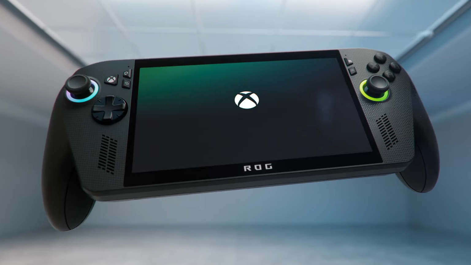 The Xbox Rog Ally has a large screen with half a controller either side of it - visually very similar to the Nintendo Switch 2 or the Steam Deck.` 