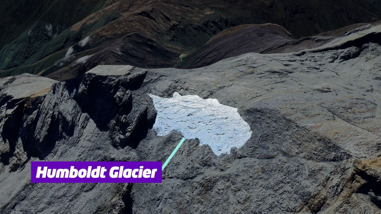 google earth image of the glacier