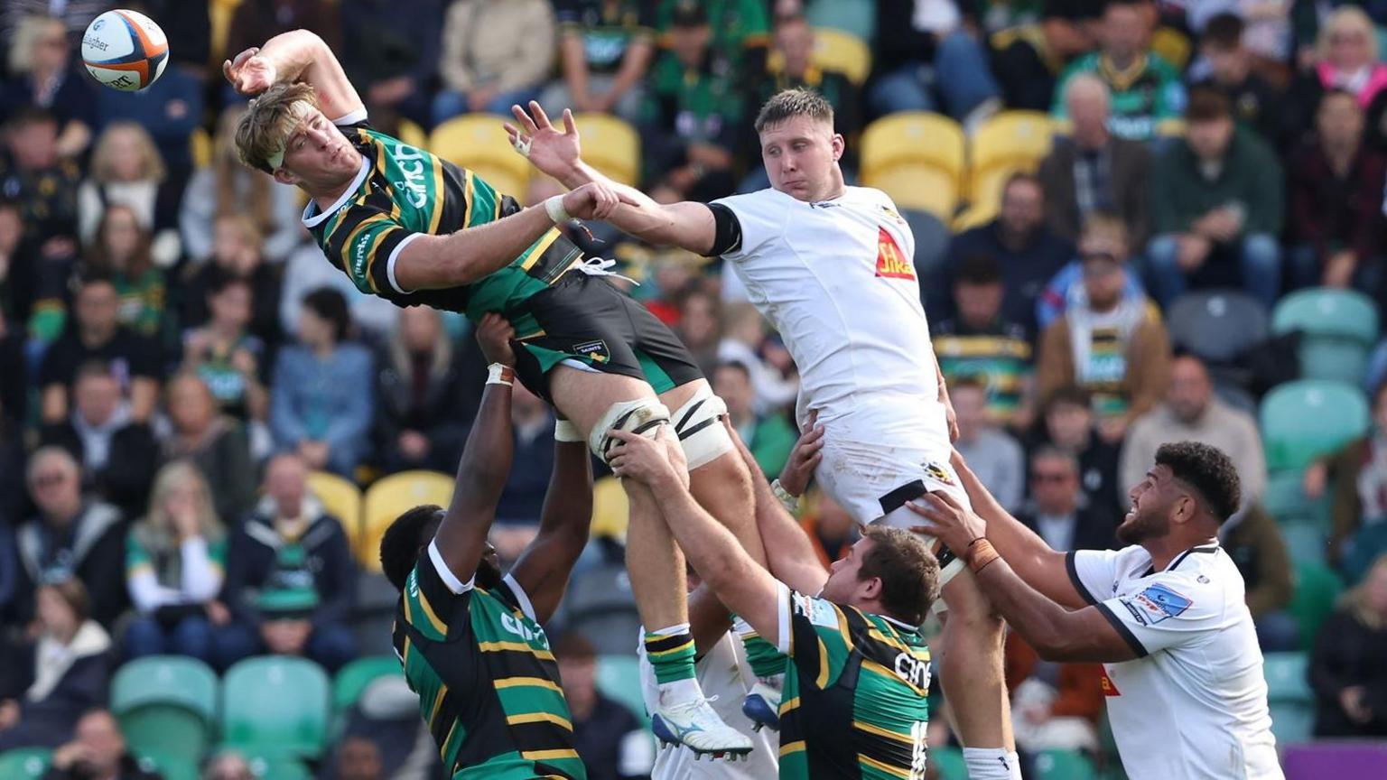 Action from Exeter v Northampton