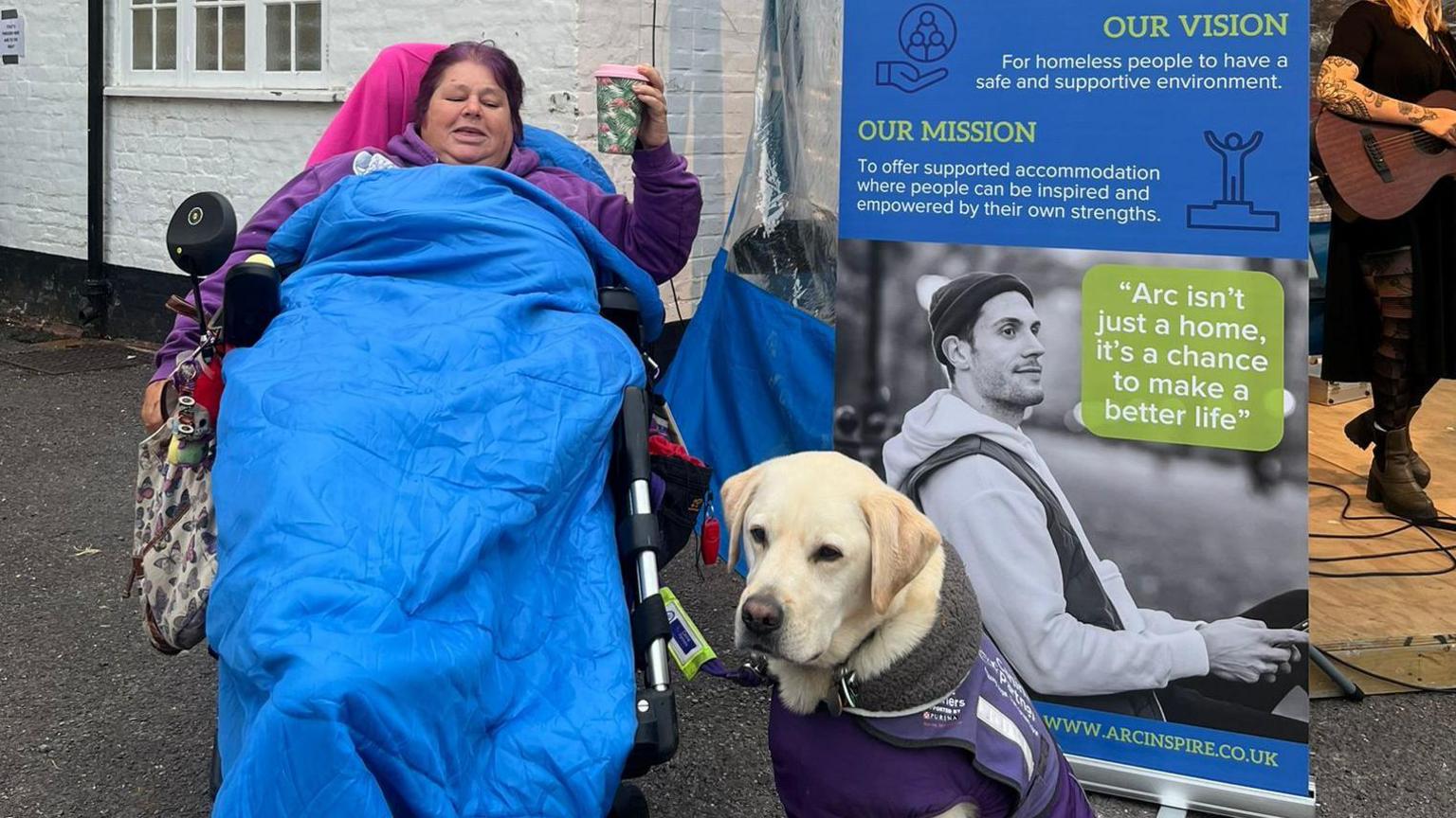 Lynda Marshall and her support dog Herman