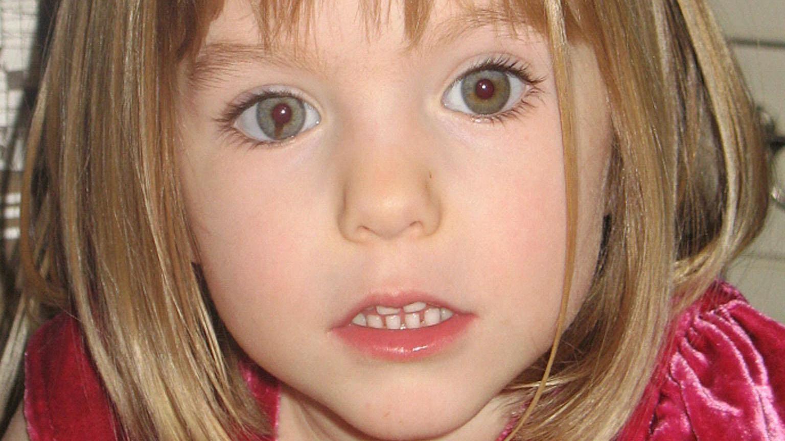 Close shot of Madeleine McCann's face