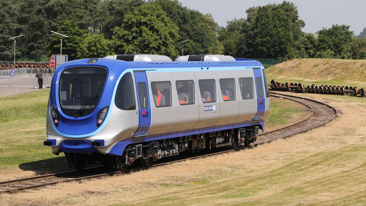 A battery-powered light rail vehicle