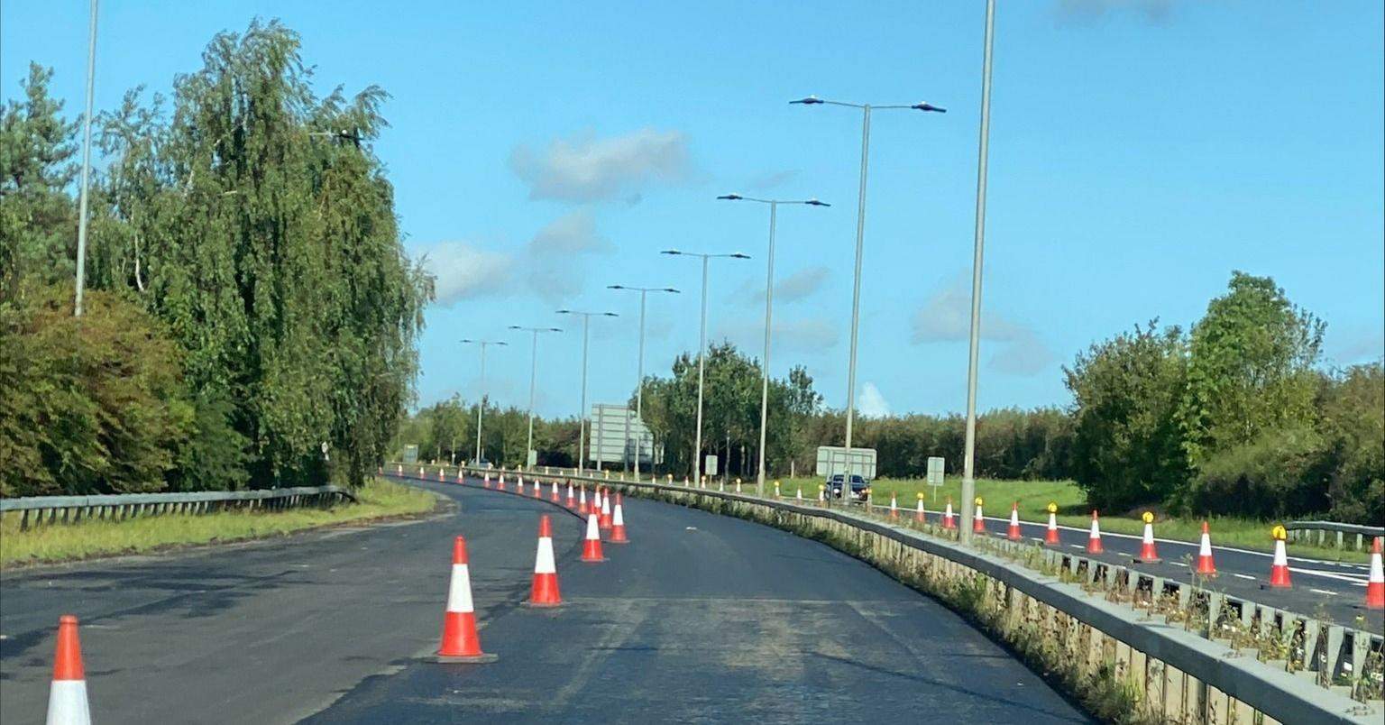 Work being carried out on Paula Radcliffe Way