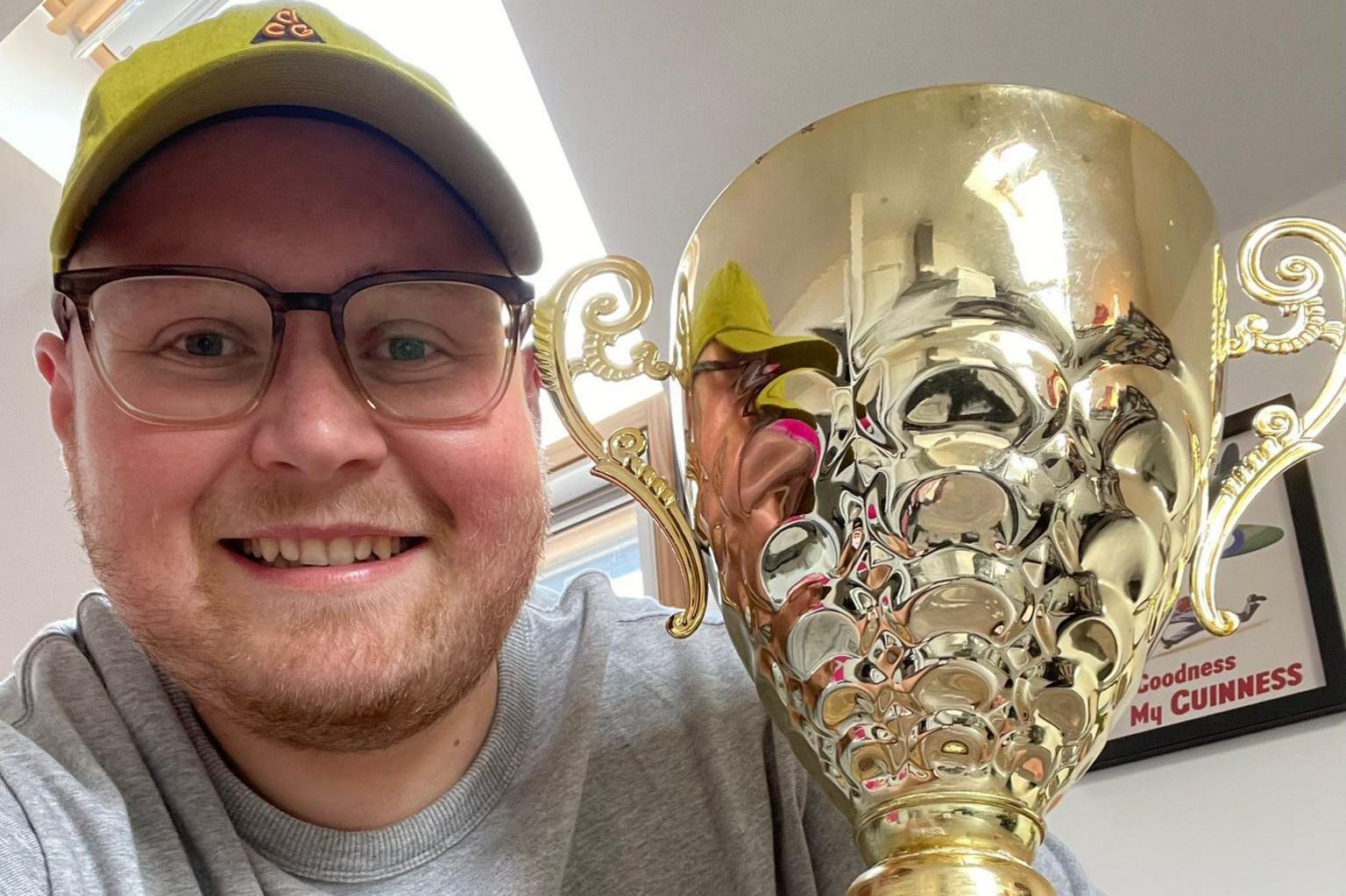 Max Littleproud with his trophy for winning the BBC Sport FPL league in 2024-25