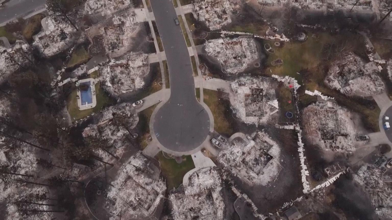 Drone captures devastating aftermath of Spokane wildfires