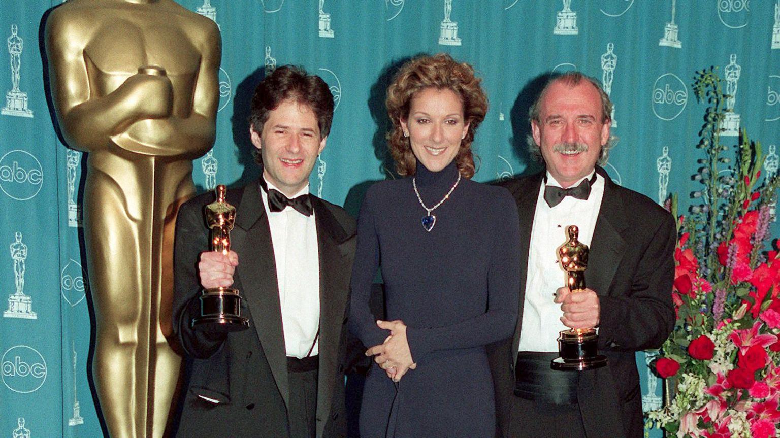 James Horner, Celine Dion, and Will Jennings at the 1998 Academy Awards