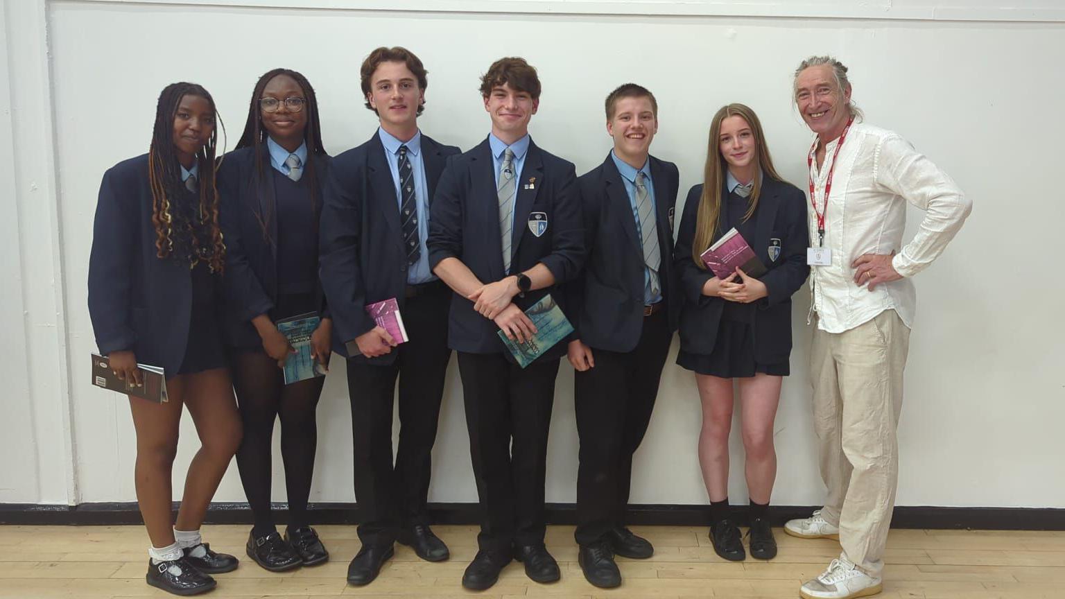 Students with Mike Garry poet