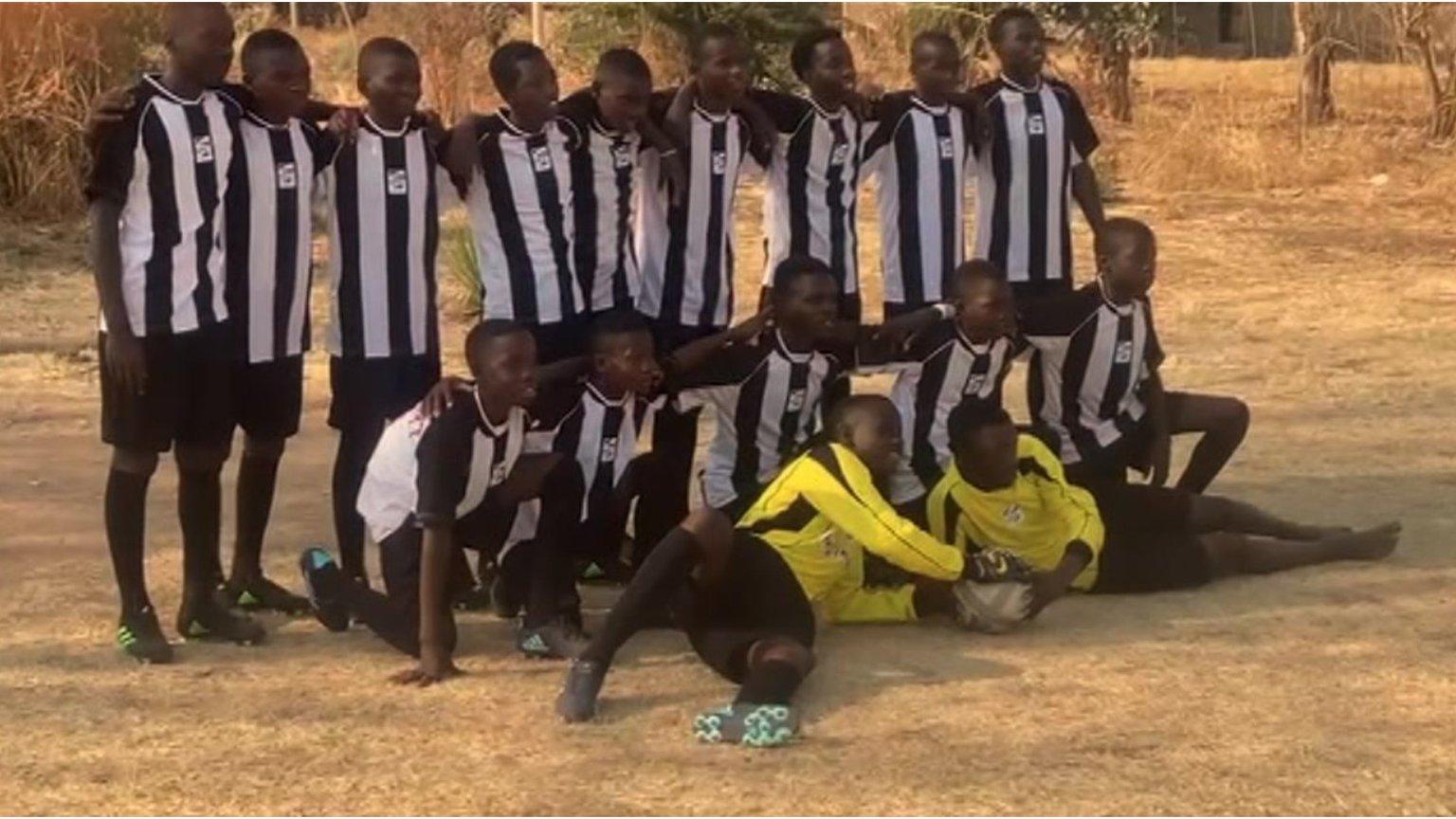 Mfuwe Mags in their NUFC strip