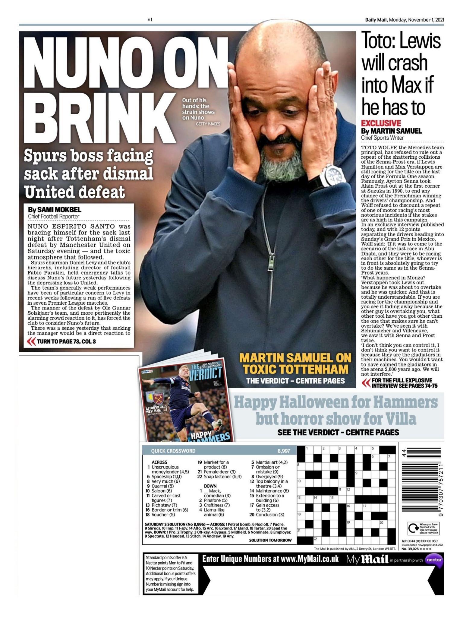 Daily Mail back page