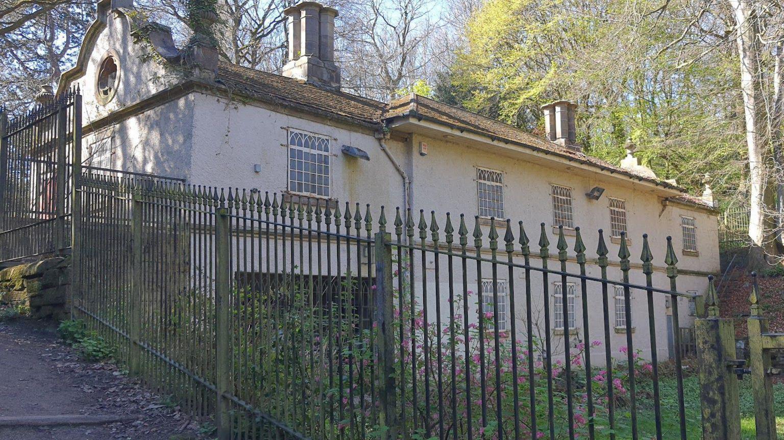 The Victorian-era Birley Spa, with both its building and surrounding grounds in a state of disrepair and decay.
