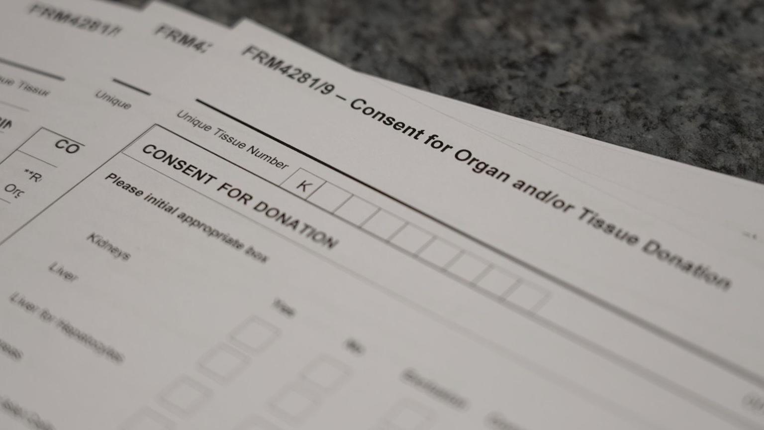 Organ donation form