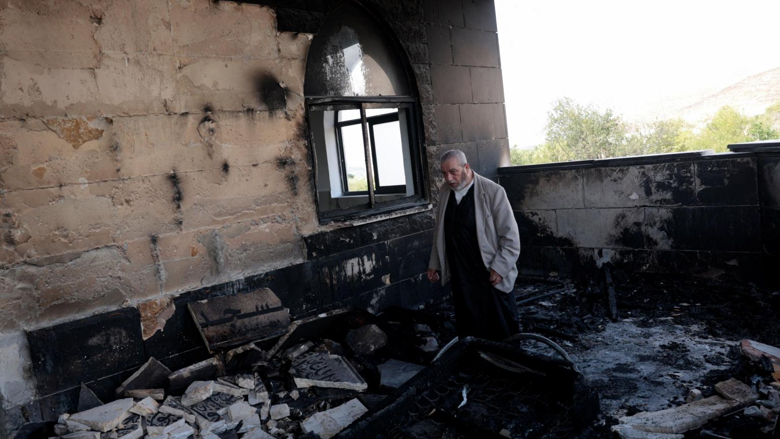Israeli settlers set fire to mosques, cars and farm land in West Bank, Palestinians say