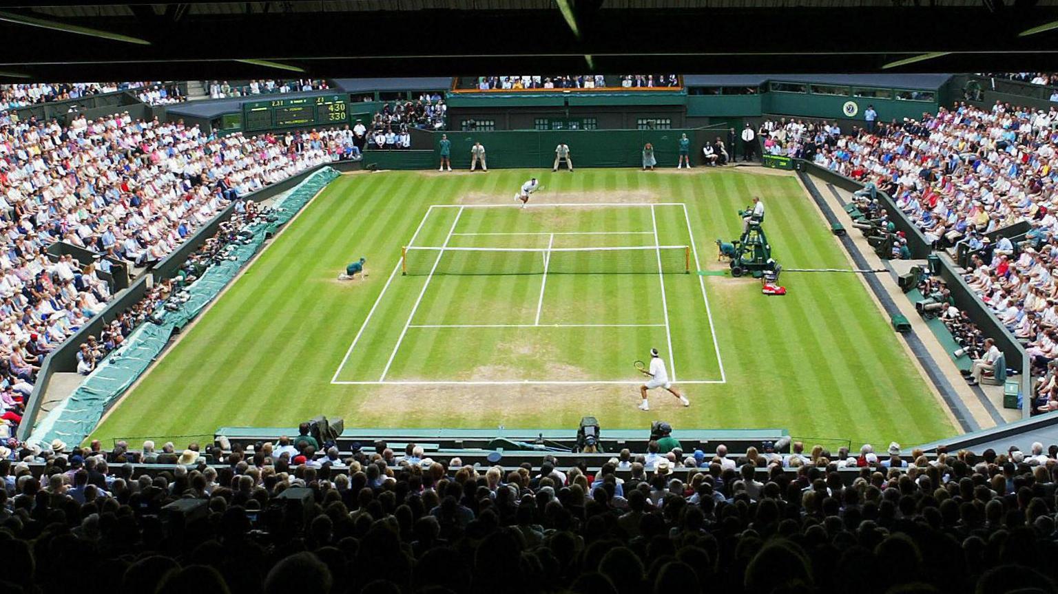 A view of Centre Court at Wimbledon