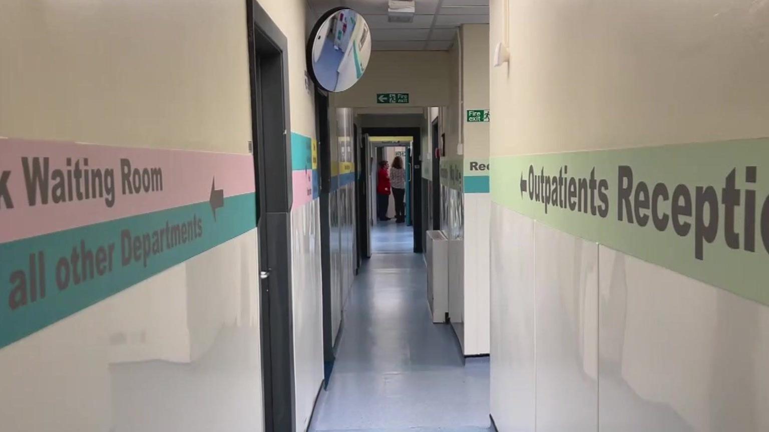 Narrow corridors in the old outpatients building