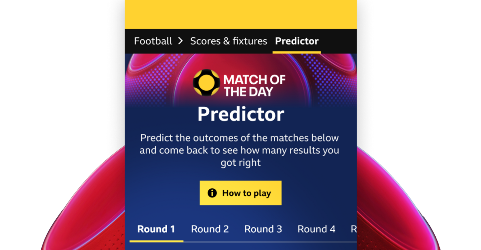 Play BBC Sport's new Match of the Day Predictor game