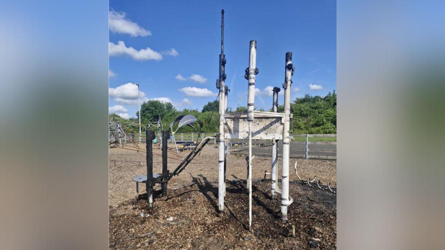 Damaged playground equipment