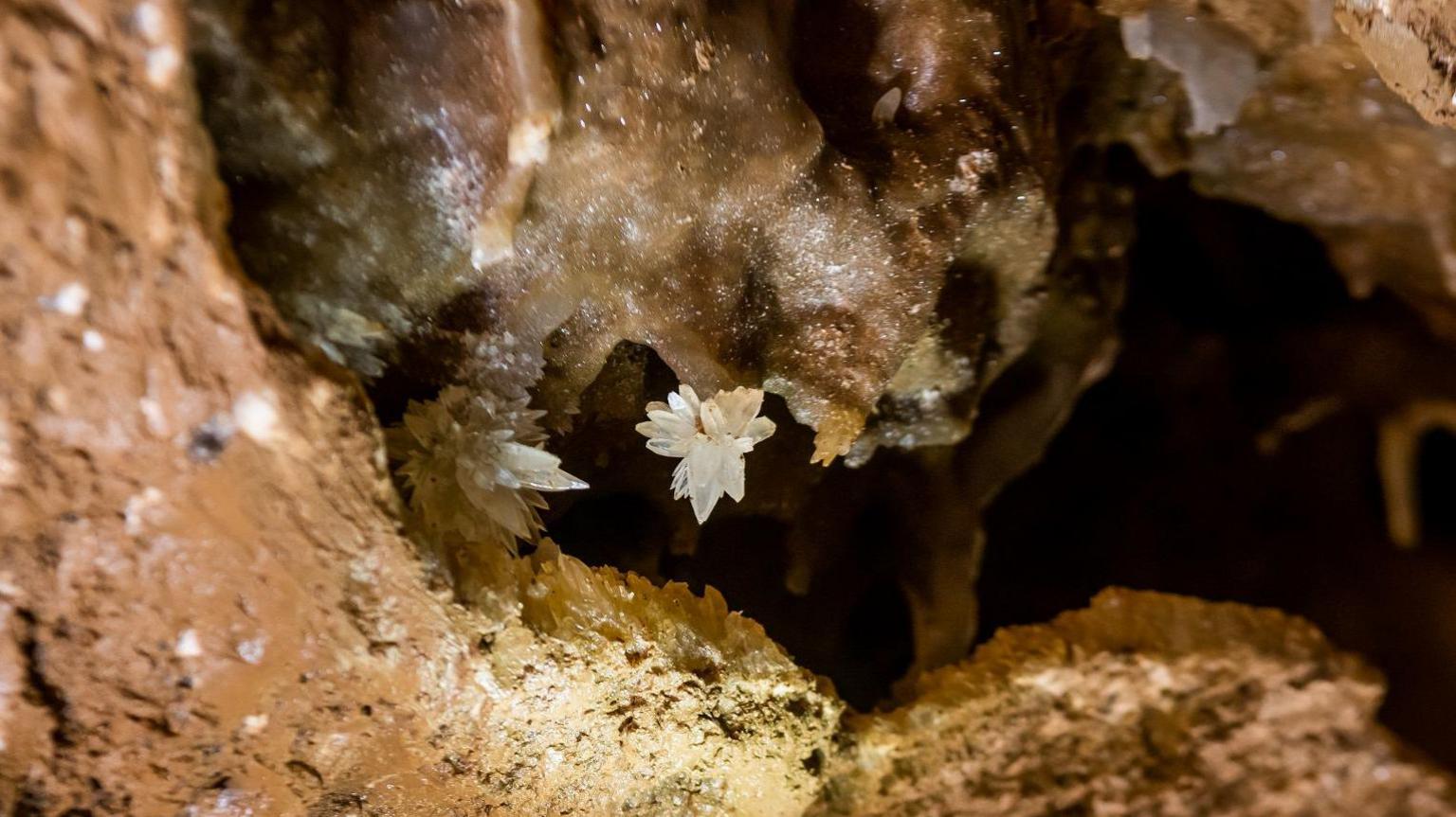 A crystal on the roof of the new cave