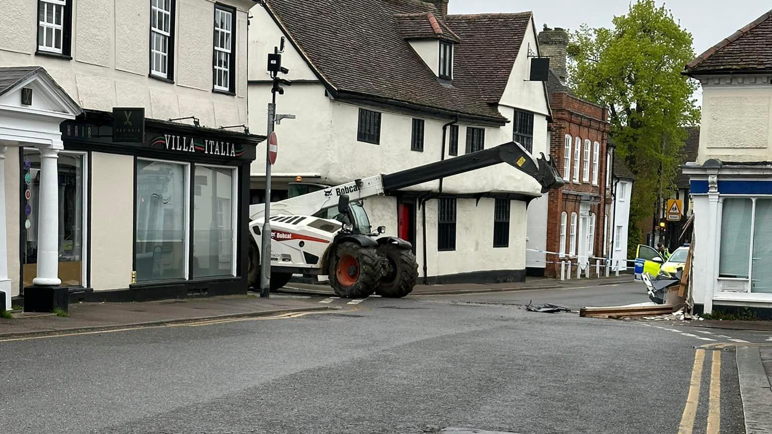 A large vehicle remained at the scene