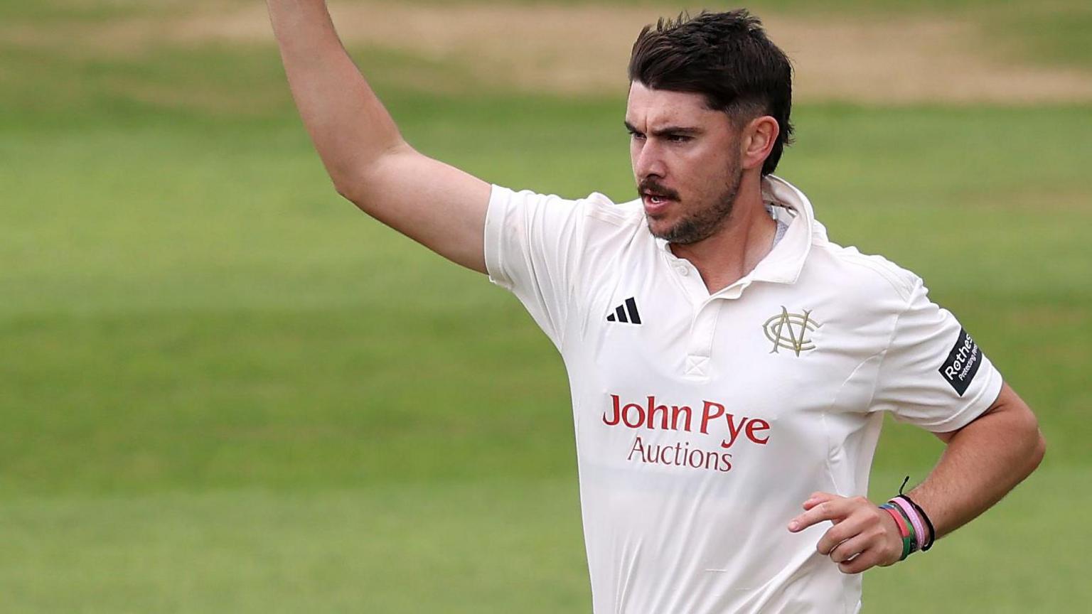 Josh Tongue celebrates wicket