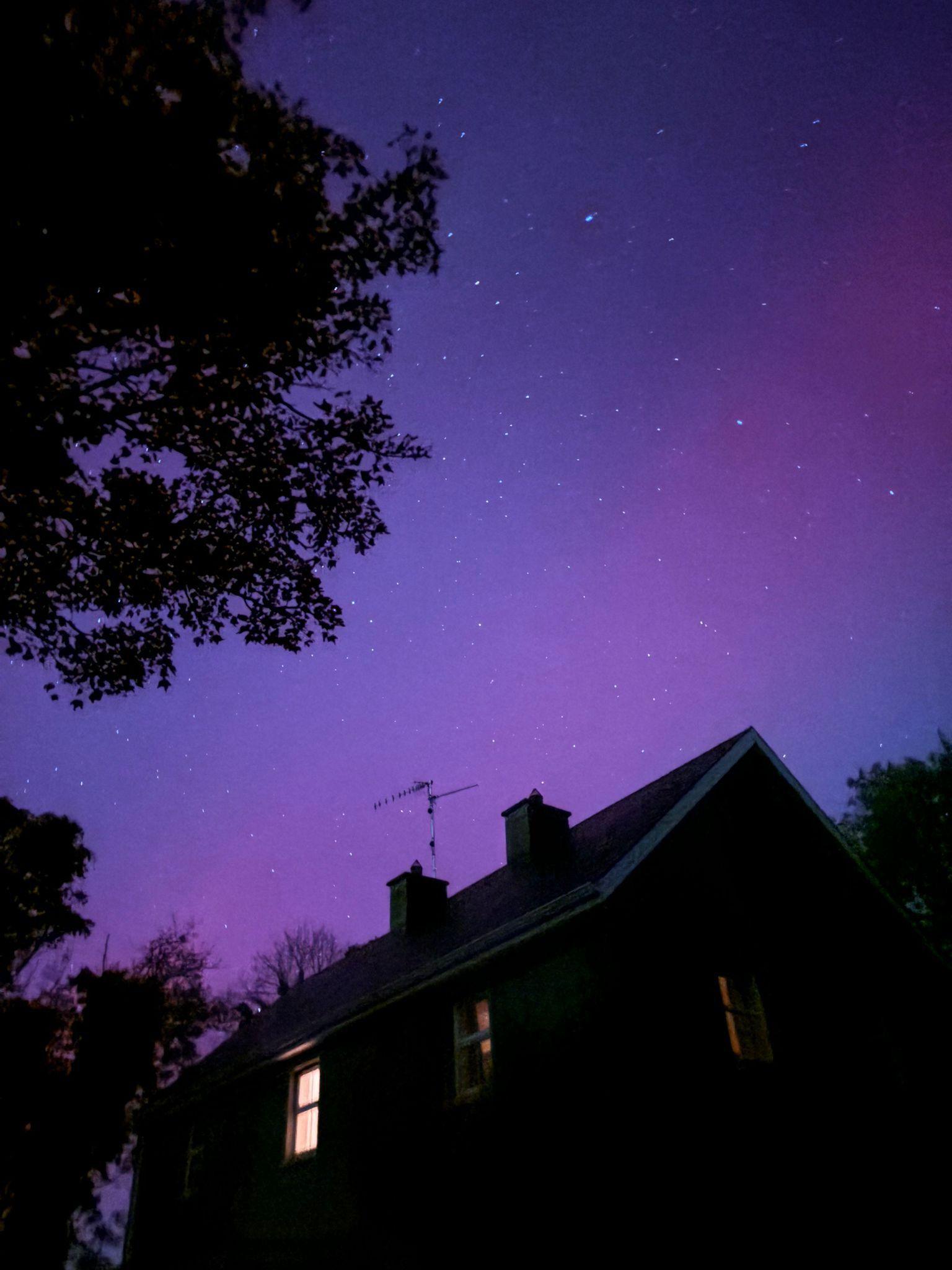 Purple skies behind a house in County Fermanagh, Northern Ireland