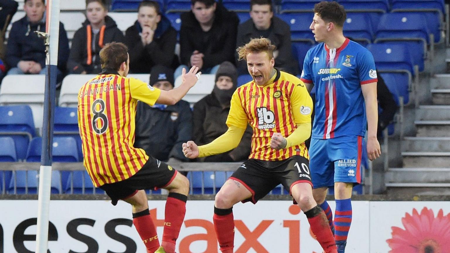 Partick Thistle players celebrating