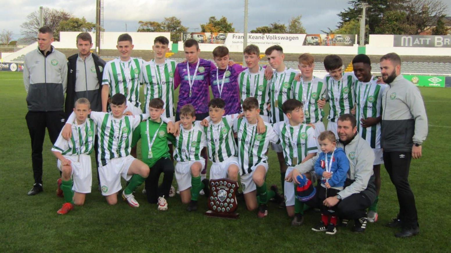 Mason Melia and the Bray Wanderers team