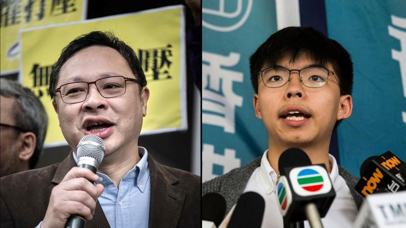 Pro-democracy leaders Joshua Wong (left) and Benny Tai (right) were among those sentenced for subversion on Tuesday