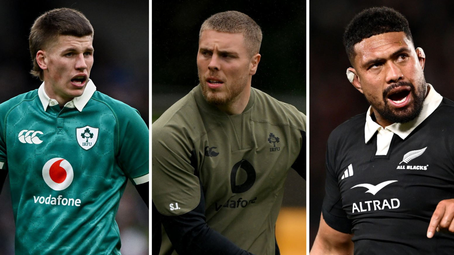 Sam Prendergast, Sean Jansen and Ardie Savea